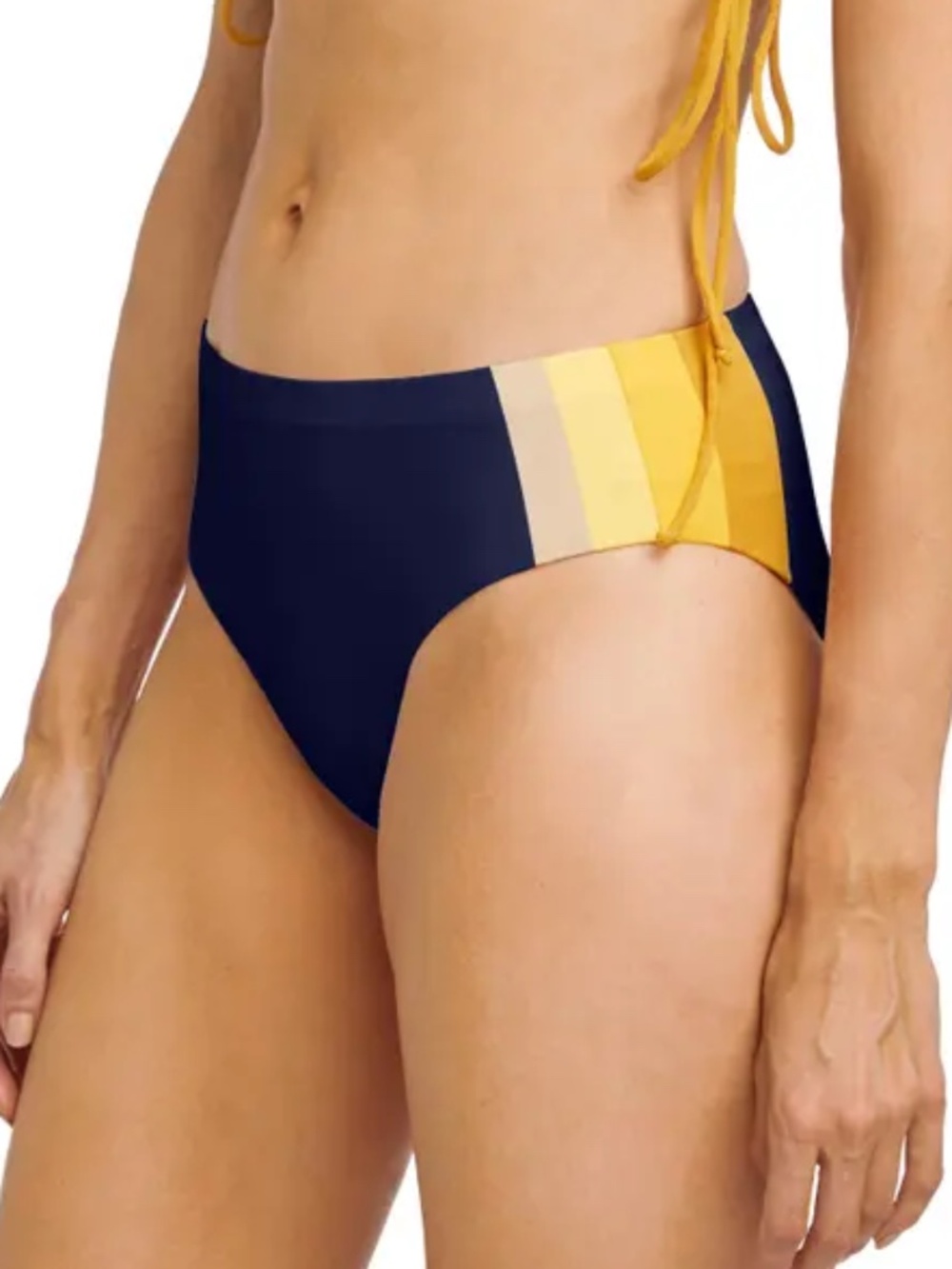 ROBIN PICCONE Charlie Stripe High Waist Bikini Bottoms - size Small - NEW